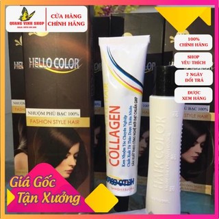 Kem nhuộm tóc thảo dược phủ bạc hello color 60 ml
