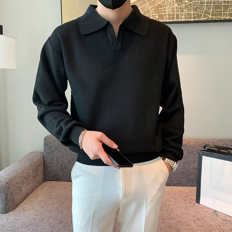 Áo Len Dài Tay Cổ v Thời Trang Nam Tính Mới