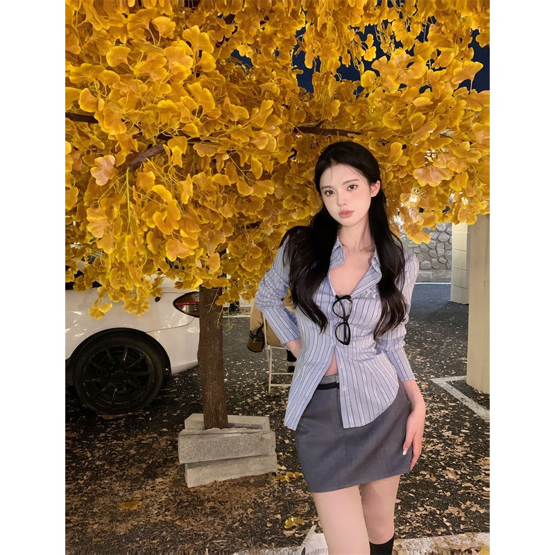 Tomorrow  Áo Sơ Mi Tay Dài Dáng Ôm Thêu Họa Tiết Phong Cách Mỹ Cổ Điển Thời Trang Mùa Xuân wd0302