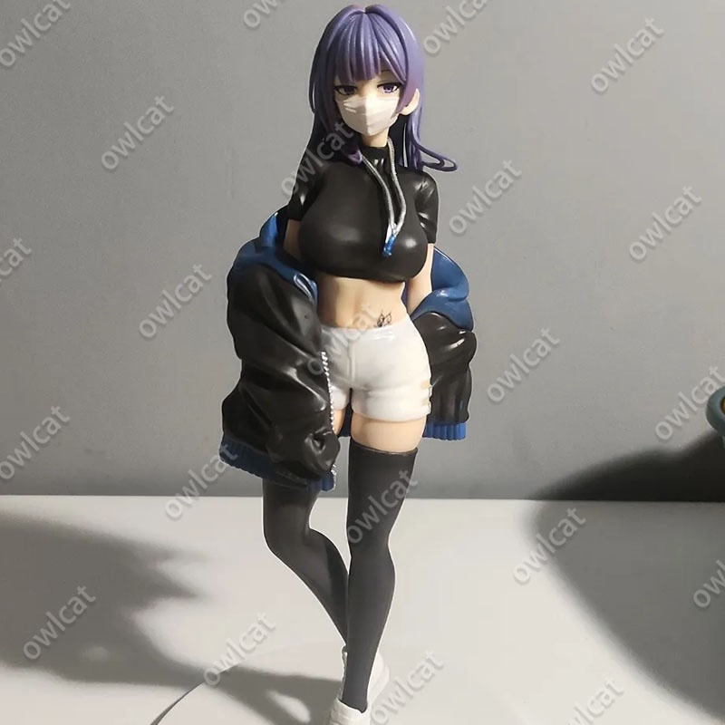 Mô Hình Nhân Vật Illustration Yuna  24cm Size 1/7 Tattooing Vest Mask Sports Girl 3D Illustrator Biya Ydh2101 Maxcute PVC Figure Packed in Box Model