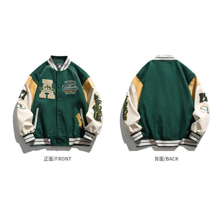 Áo Khoác Bóng Chày Dáng Rộng Có Thêu Chữ Thời Trang Cá Tính Cho Nam