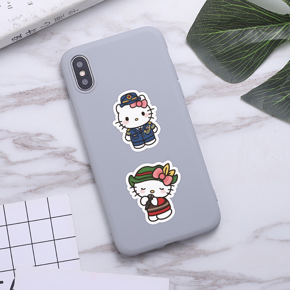 Set 104 Miếng Dán Trang Trí Mũ Bảo Hiểm / Bút Chì Hình sanrio hello kitty graffiti Dễ Thương