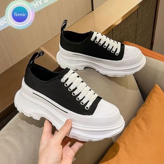 Bonnie cathy Giày Thể Thao Vải canvas Đế Dày Tăng Chiều Cao Trọng Lượng Nhẹ Thoáng Khí Thời Trang Hàn Quốc Cho Nữ