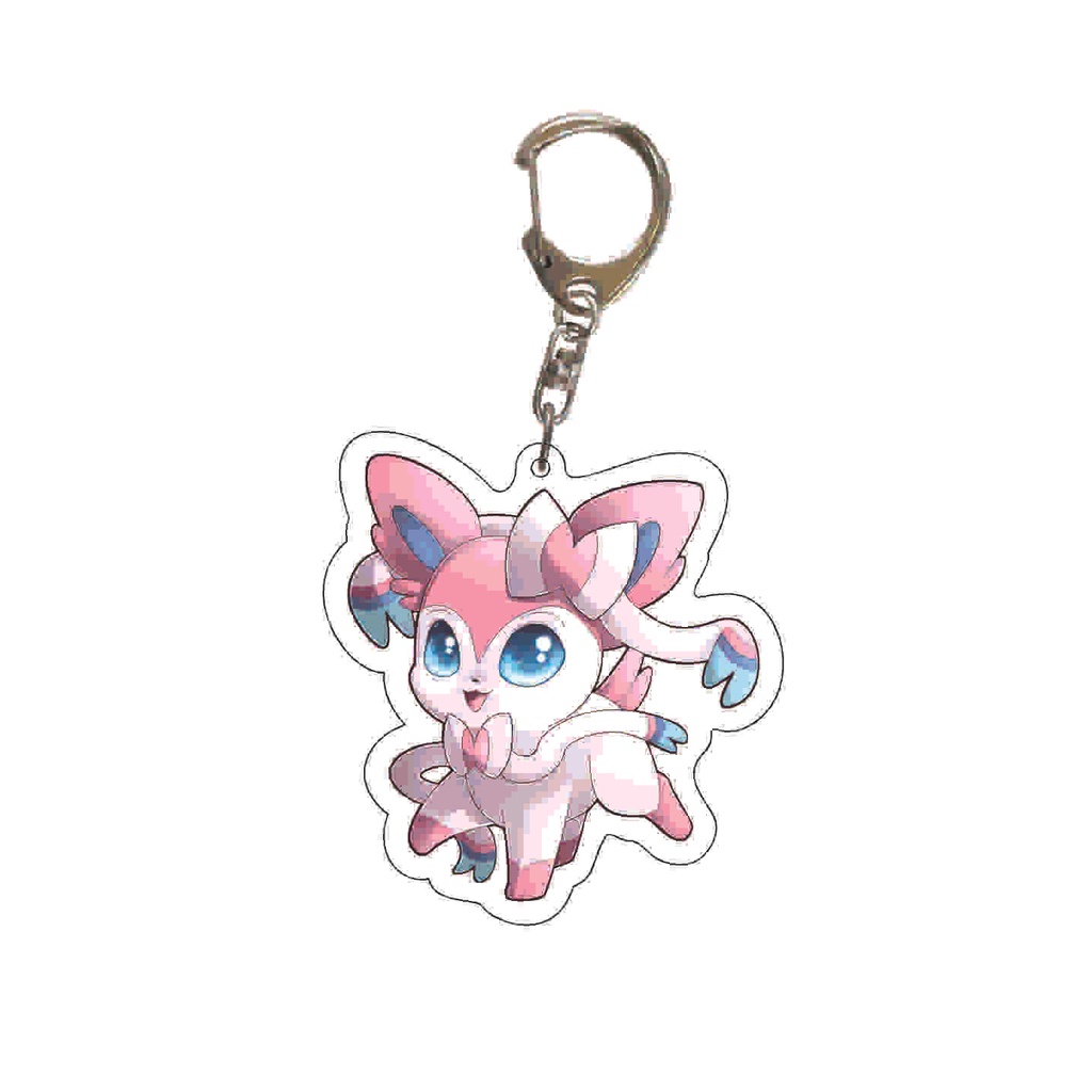 Móc khóa Pokemon Pokemon acrylic Mặt dây chuyền acrylic trong suốt Eevee