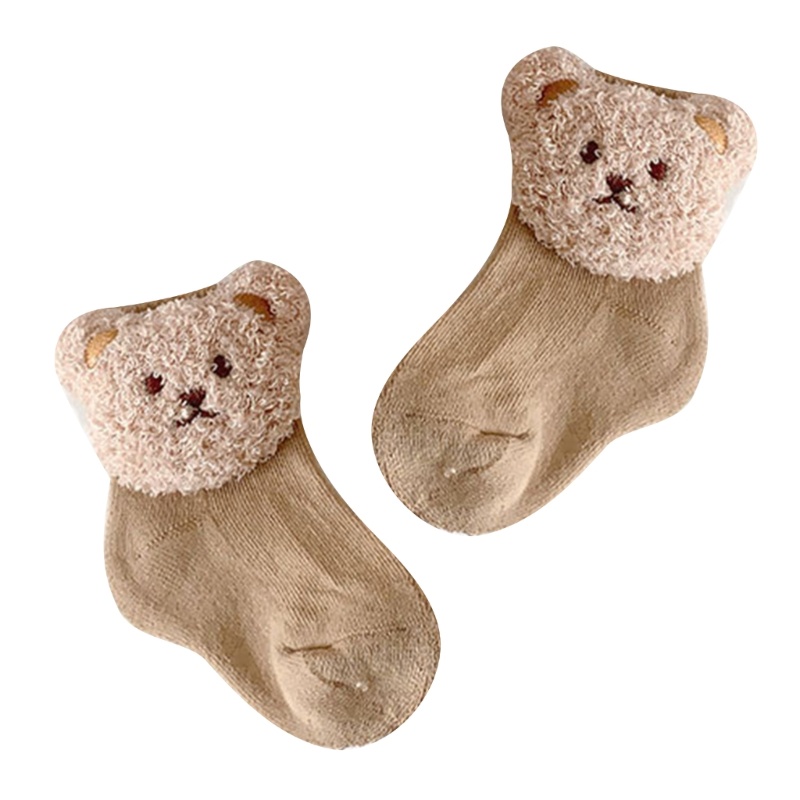 Inn Vớ Giữ Ấm Chống Trượt Dáng Rộng In Hình Gấu Hoạt Hình Dễ Thương Thời Trang Thu Đông Cho Bé 0-4 Tuổi