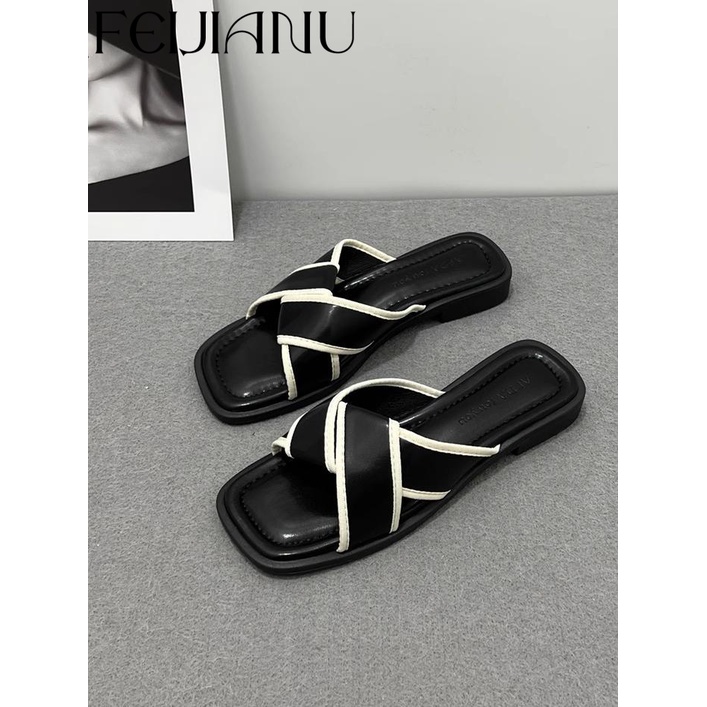 FEIJIANU  dép nữ giày sandal nữ dép đế cao đi biển Thoải Mái Thời Trang Mùa Hè Cho Nữ B28G0RE 45Z231106