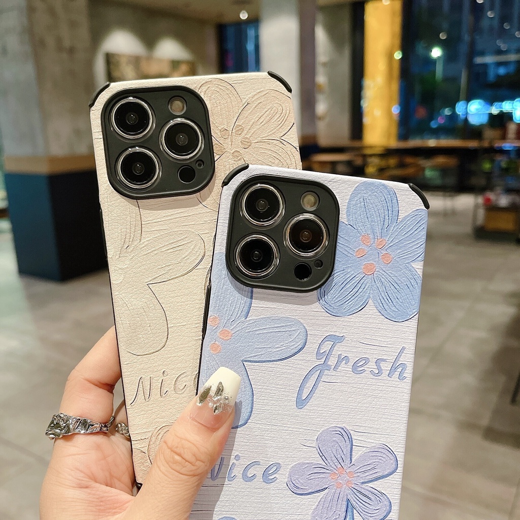 OFF-WHITE Bao Da Điện Thoại Da Cừu Hình Tranh Sơn Dầu Cho xiaomi 13 13t 13tpro 13pro lite 12 12t lite 11t 11 lite k60 ultra Ốp