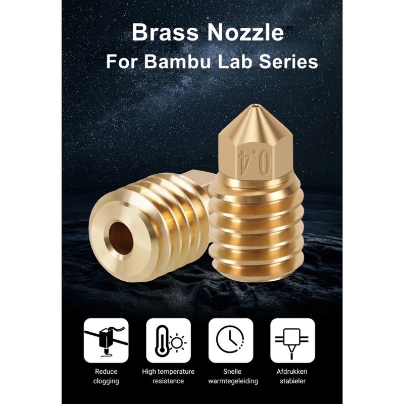 Vòi Phun Nước Tản Nhiệt Bằng Đồng Thau 0 2 0 3 0 4 0 5 0 6 0 8 1 0 1 2mm Cho bambu lab x1c p1p