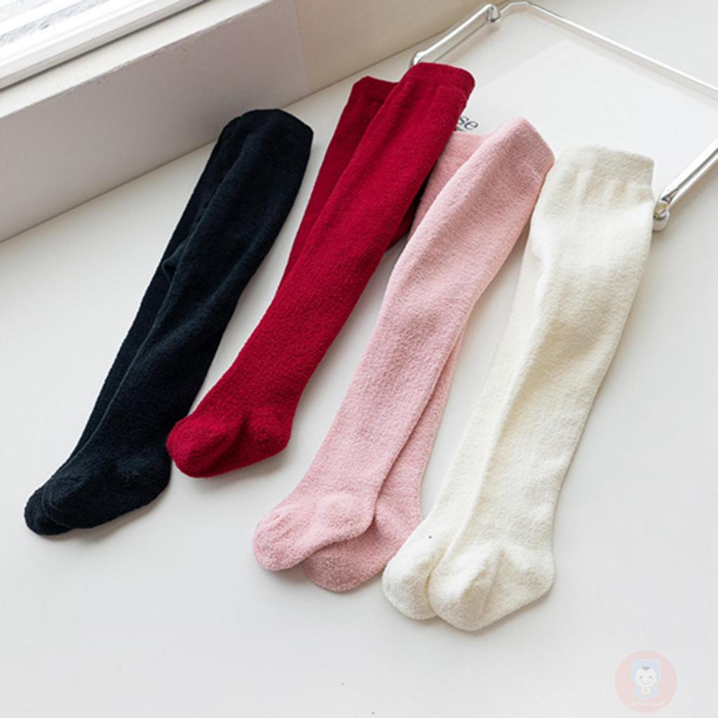 Laa6-quần Tất Mỏng Lưng Thun Màu Trơn Cho Bé Gái