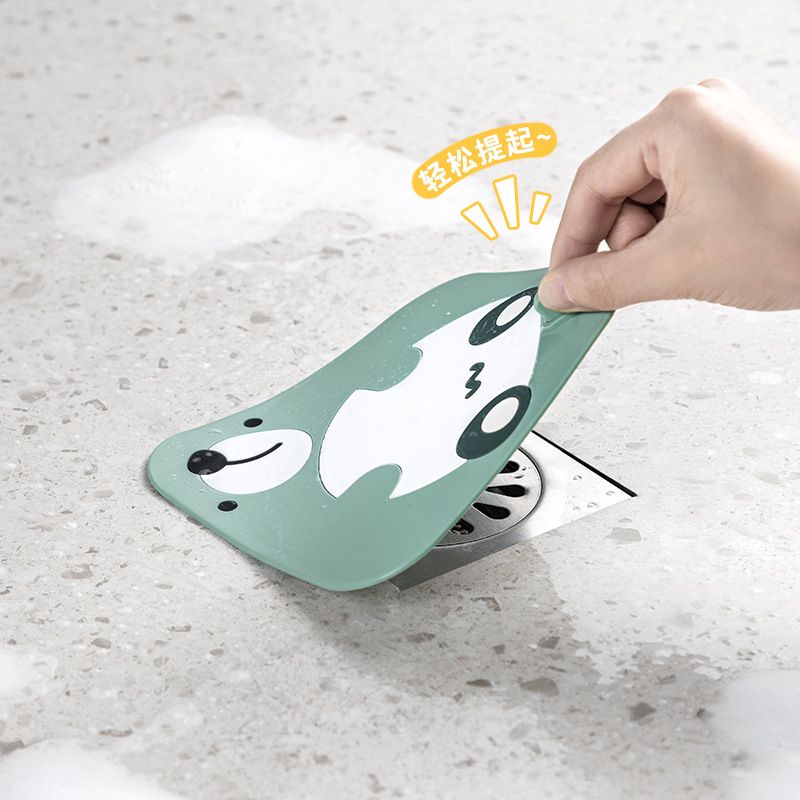 Nắp Đậy Cống Thoát Nước Bồn Rửa Chén / Nhà Tắm Chống Mùi Kiểu Dáng Hoạt Hình Dễ Thương 15x15cm