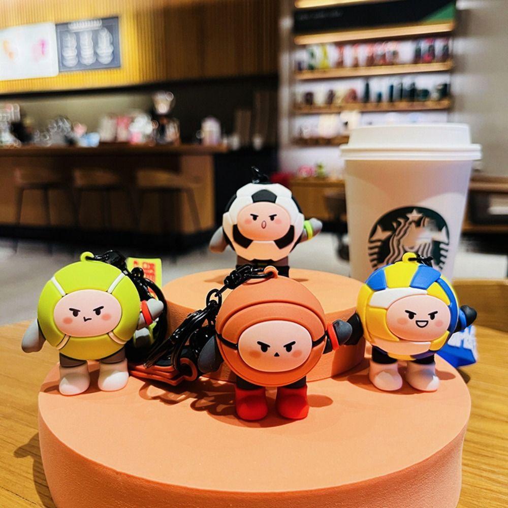 Mmluck Móc Chìa Khóa pvc mini Hình Bóng Đá / Bóng Chuyền / tennis / Bóng Rổ mini