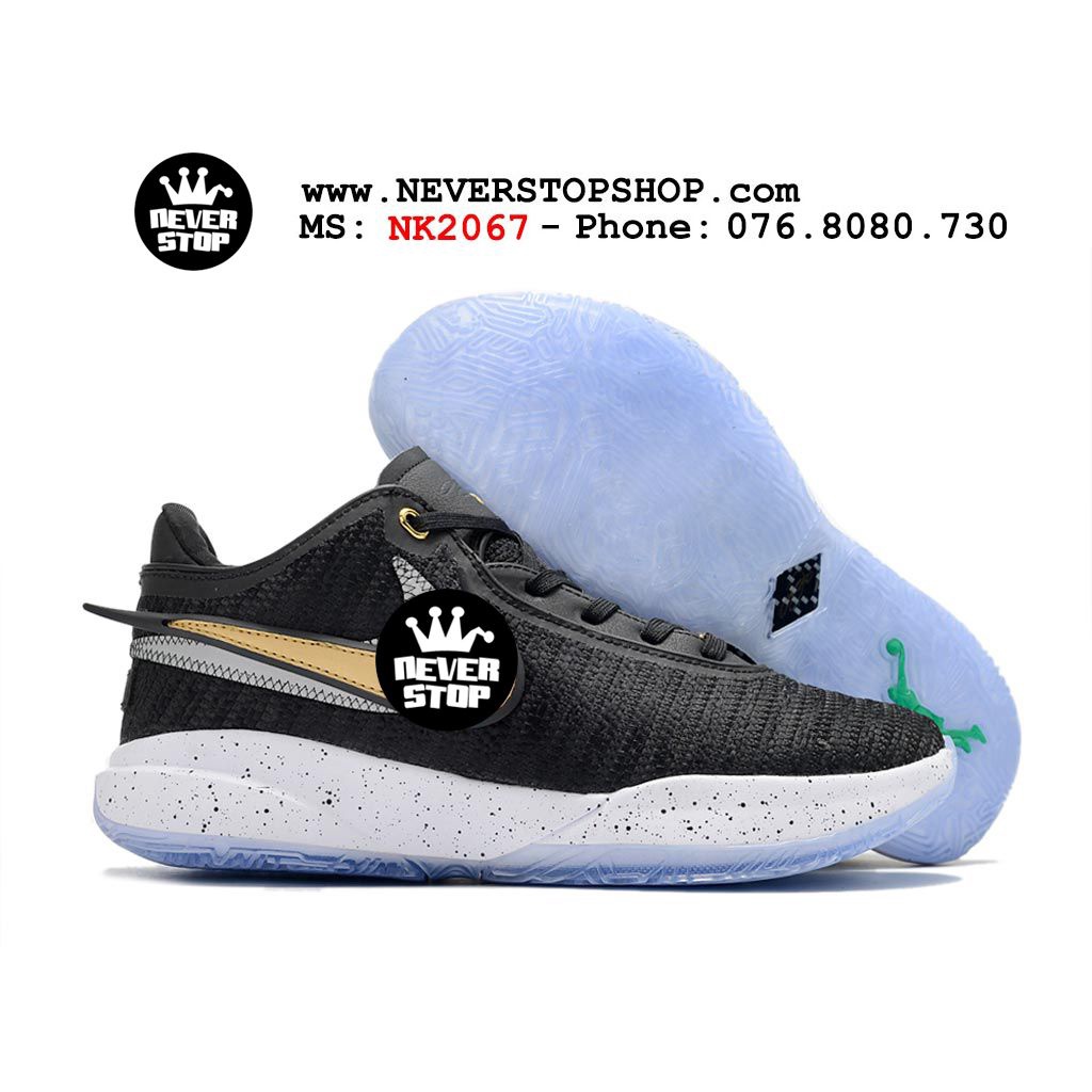 Giày bóng rổ LEBRON 20 ĐEN TRẮNG mới, độ bền bám cao chống mòn chuyên outdoor  | NeverStopShop.com