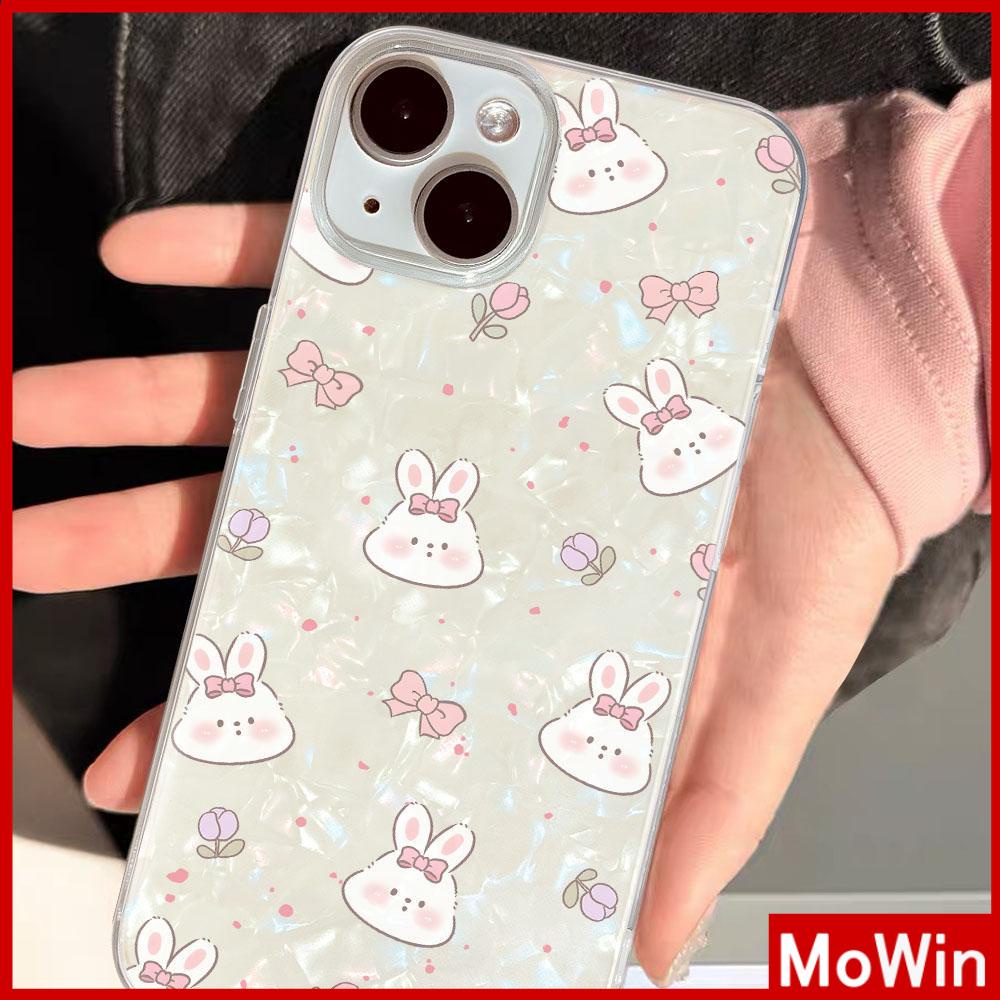 Ốp lưng iPhone 15 Pro Max Ốp Lưng Trong Suốt Họa Tiết Vỏ Bìa Cứng TPU Chống Sốc Mềm Mại Hình Chú Thỏ Nơ Dễ Thương Tương Thích Với iPhone 14 Pro Max 13 Pro Max 12 Pro Max 11 XR XS MAX 7 8Plus