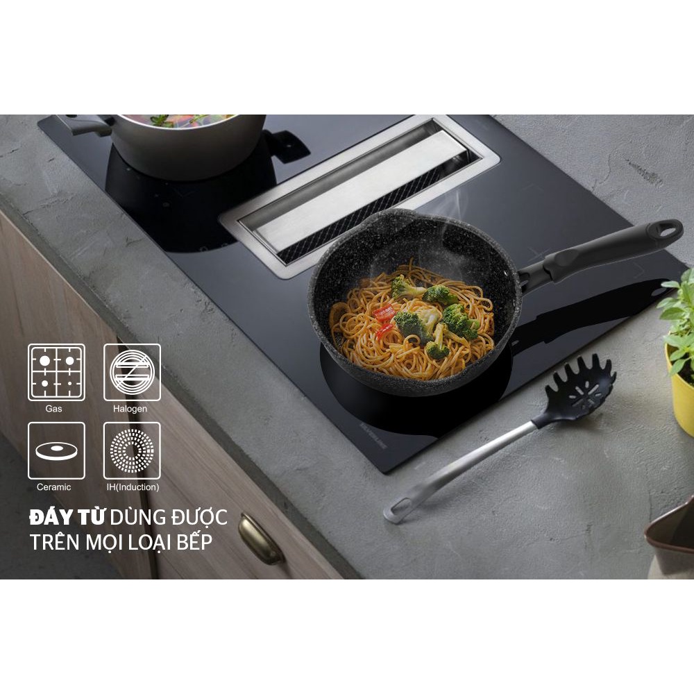 CHẢO MIỆNG RÓT, CHỐNG DÍNH VÂN ĐÁ, ĐÁY TỪ SUNHOUSE SHS20MRD,SHS26MRD,SHS28MRDSHS30MRD