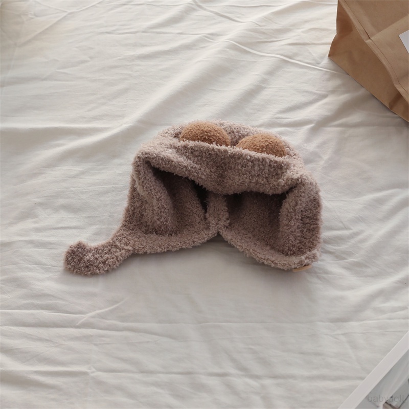 Mũ Giữ Ấm Mùa Thu Và Mùa Đông Bảo Vệ Tai Thoải Mái Hai Quả Bông Phong Cách Hàn Quốc ins Mới Bảo Vệ Tai Cho Bé