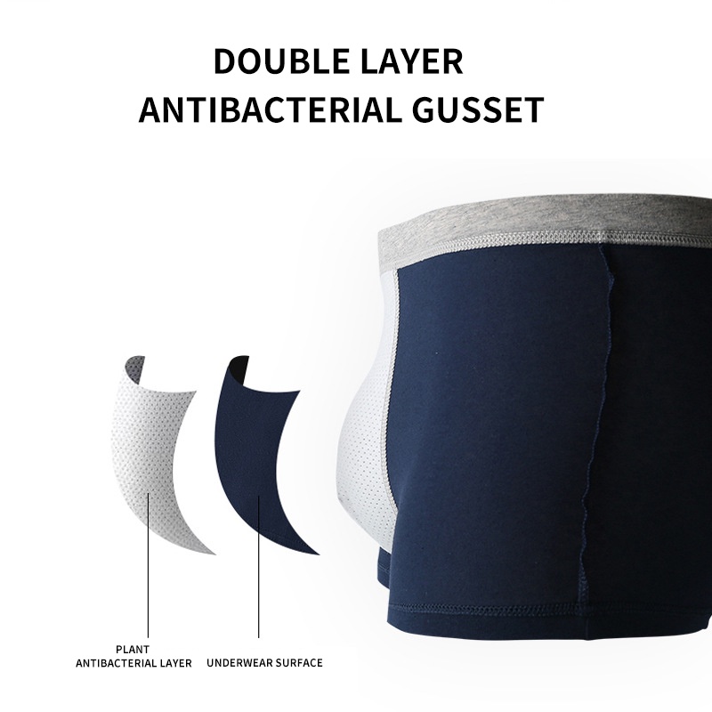 Quần Lót boxer cotton Không Đường May Màu Sắc Đơn Giản Cho Nam Giới Có Size xl-4xl