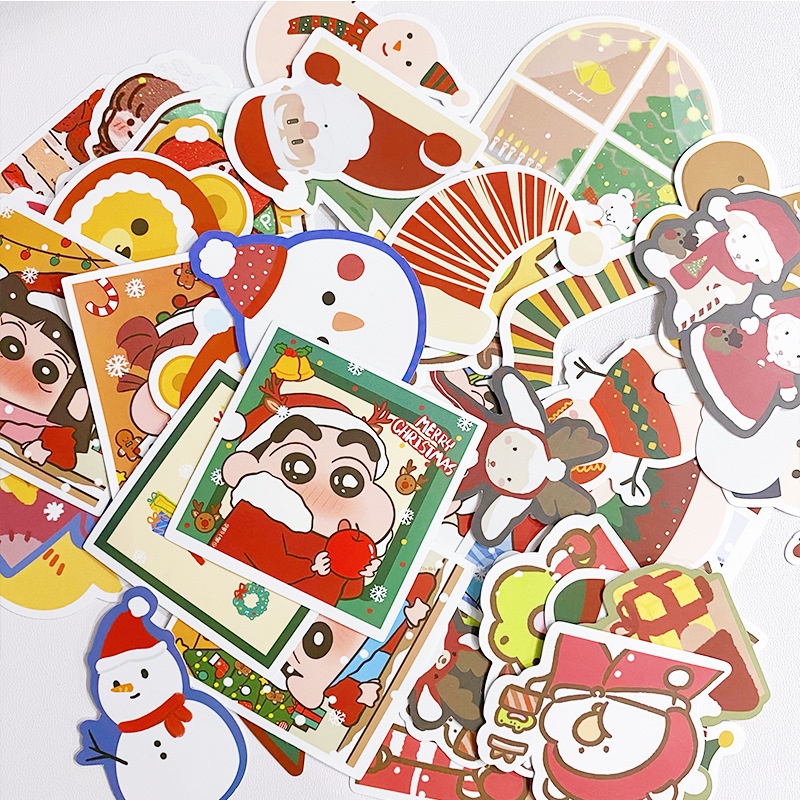 Bộ 60 sticker shin-chan Trang Trí Giáng Sinh, Sổ Tay, Điện Thoại, Cốc