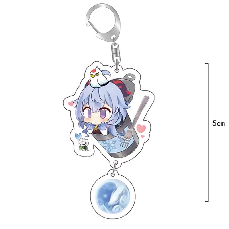 Kurong Móc Khóa Hai Mặt Trong Suốt Hình anime genshin Tác Động Kép