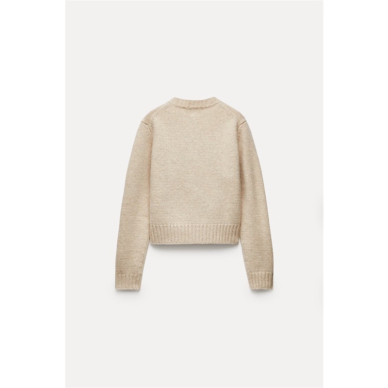 Zara Áo cardigan Dệt Kim Tay Dài Cổ Tròn Thời Trang Thu Đông Cho Nữ 4192101