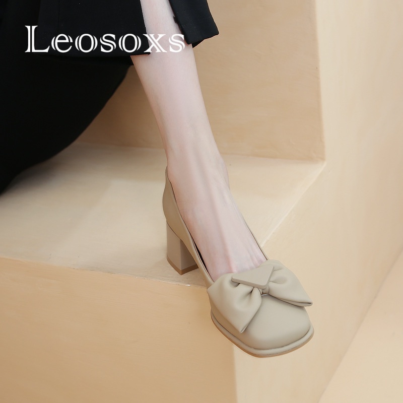 Leosoxs  giày búp bê Mary Jane Lolita Đế da mềm đế êm thời trang máy răng Tiện dụng Phong cách đơn giản Tiện lợi Điểm nhấn Đẳng cấp FLF23B0L27 46Z231115
