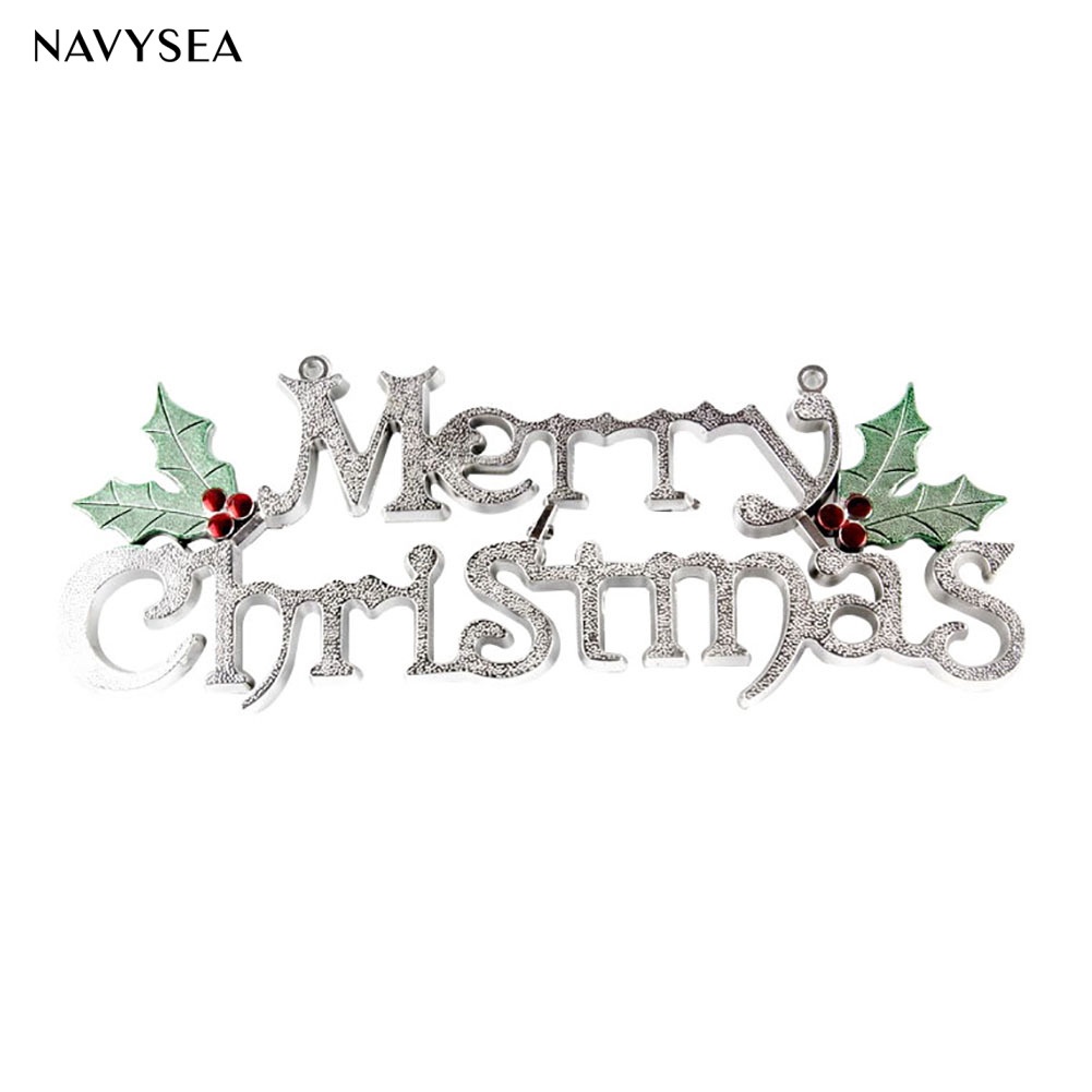 Set 2 Chữ Gỗ Lấp Lánh Trang Trí Giáng Sinh