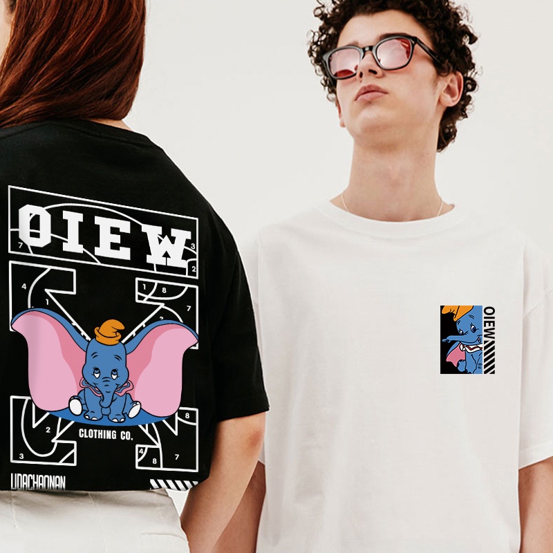 Áo Thun Tay Ngắn Dáng Rộng In Hình Chú Voi dumbo Phong Cách Đường Phố Mới Cho Nam Và Nữ