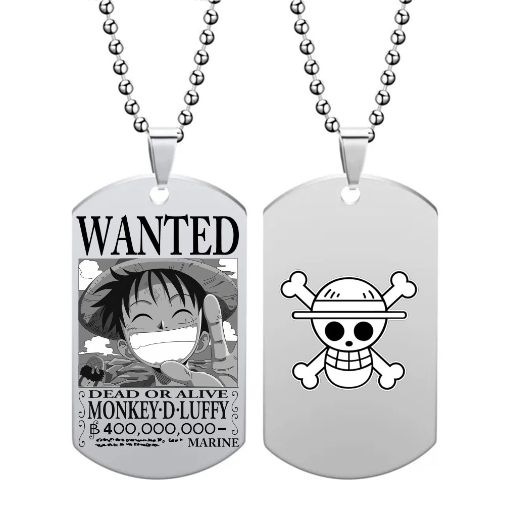 Vòng cổ Mặt Hình luffy zoro ace law nami Trong Phim one piece Bằng Thép Không Gỉ Thời Trang Cho Nam Và Nữ