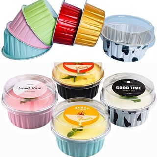 🎂cốc giấy thiếc nhôm tròn 125ml chịu nhiệt độ cao có nắp🎂 1-9k