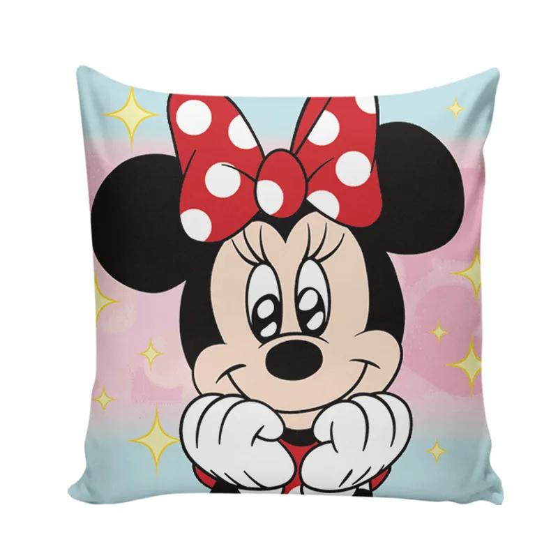 Vỏ Gối Sọc Caro Trắng Đen Hình Chuột mickey minnie disney Cho Bé