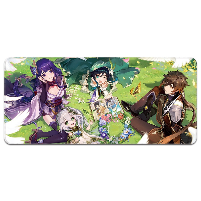 Miếng Lót Chuột Bàn Phím Chơi game yuanshen Hai Chiều Kích Thước Lớn Hình Quả Chuông Mê Hoặc Để Bàn Phím Cơ Deli