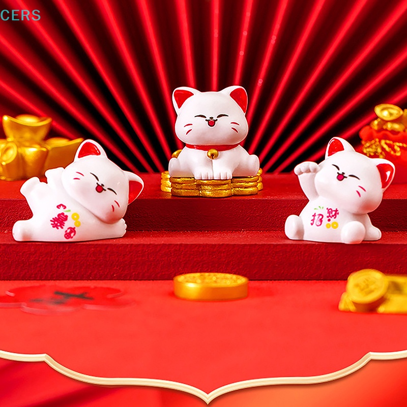 Mô Hình Chú Mèo May Mắn Dễ Thương Dùng Trang Trí Nhà Cửa / Xe Hơi