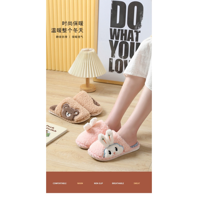 🐾Dép cotton Hình Hoạt Hình Dễ Thương Cho Nam Nữ