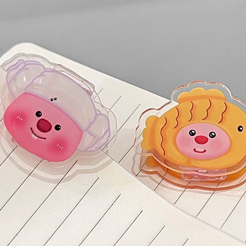 Dễ Thương Loopy Văn Phòng Phẩm Kẹp Pp Kẹp Acrylic Sổ Tay Kẹp Hoạt Hình Học Sinh Tập Tin Kiểm Tra Kẹp Giấy -top3C01