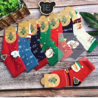 Set 10 Đôi Tất Noel Siêu Yêu Cho Bé (1 Đến 12 Tuổi), vớ noel giáng sinh trẻ em đáng yêu - Gia Dụng Olympia