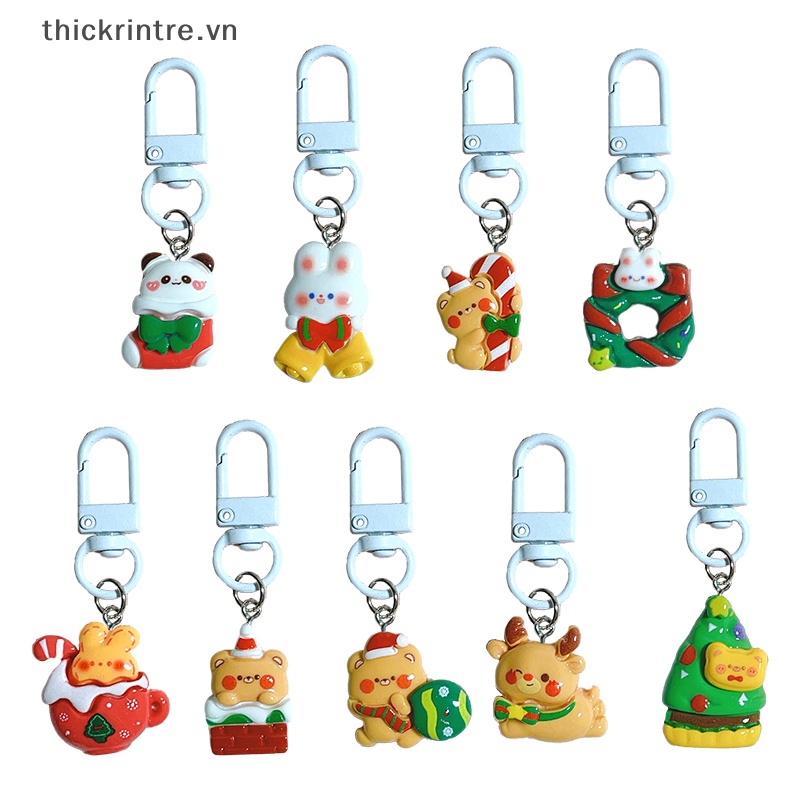 Th Móc Khóa Hoạt Hình Gấu Thỏ Giáng Sinh Dễ Thương Trang Trí Túi Xách / Điện Thoại / Xe Hơi vn
