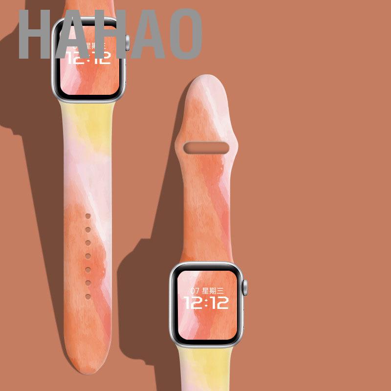 Hahao Floral Printed Smartwatch Band Replacement Soft Silicone Sport Watch Strap for Iwatch 7 Series