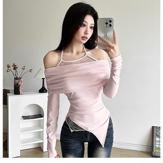 Weird Puss Áo Thun Tay Dài Màu Trơn Đơn Giản Quyến Rũ Dành Cho Nữ