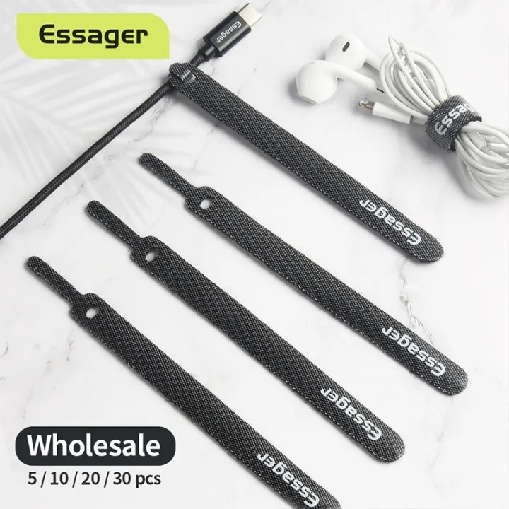 Cáp dán xé cuốn gọn dây sạc dây tai nghe dây điện dây cáp Essager/UGREEN Cao cấp Cable Tie Wire Winder Nylon Tape