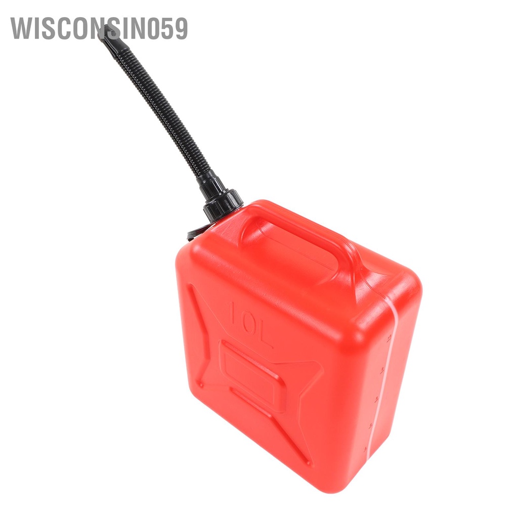 Wisconsin059 Bình nhiên liệu 2 6 gallon 10L màu đỏ có vạch chia độ dày Chất chống cháy ABS chứa khí lỏng