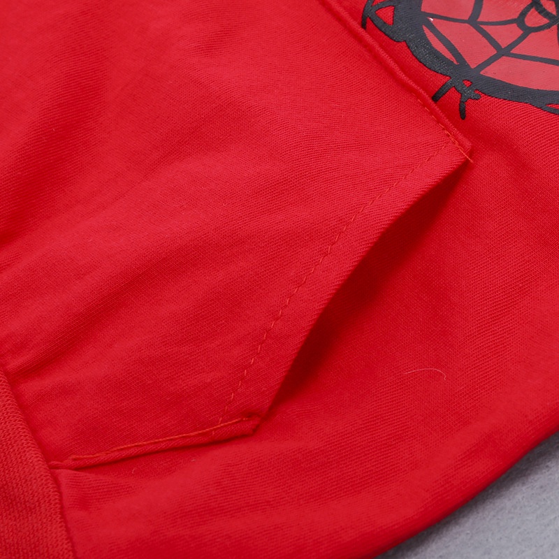 Hoạt Hình Bộ Trang Phục 2 Mảnh Gồm Áo Khoác Hoodie Tay Dài + Quần Dài Hình Người Nhện Cho Bé Trai