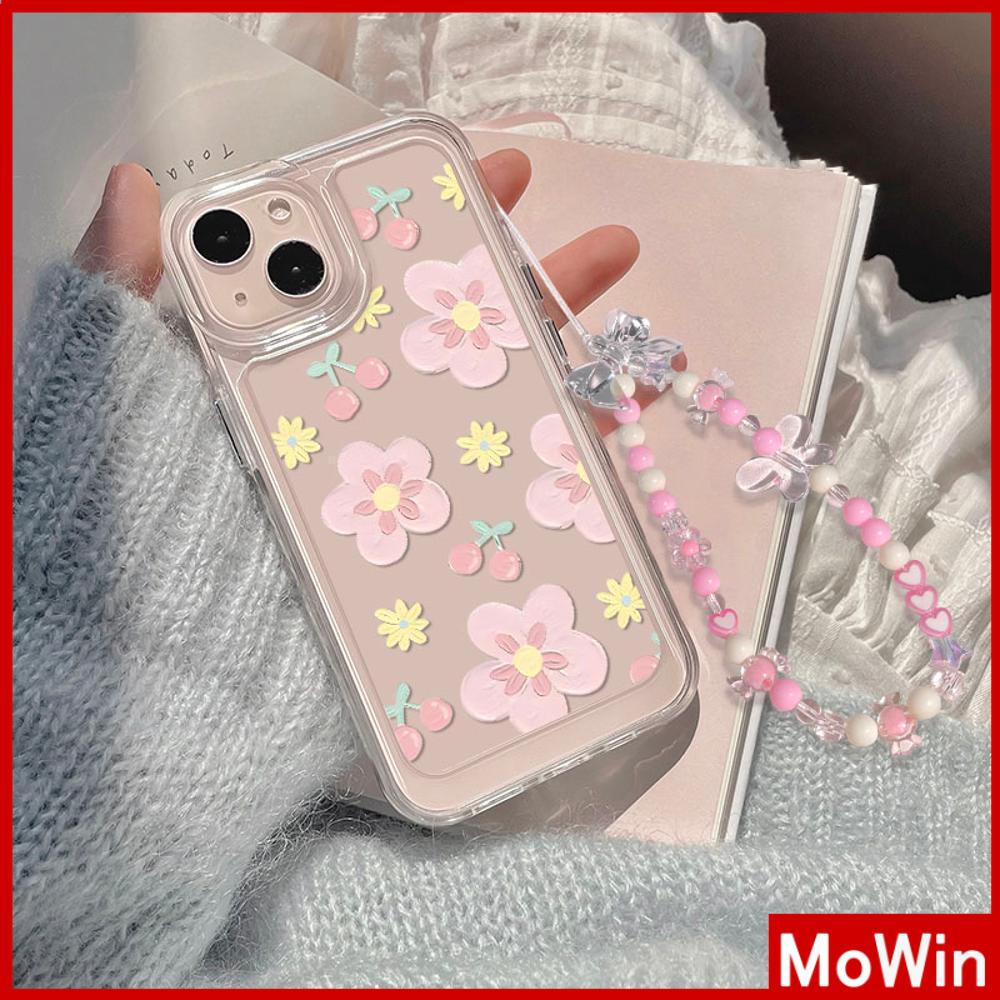 Mowin - Ốp lưng Ốp điện thoại Ốp iphone 15 pro max iPhone Case Clear Case TPU Soft Case Chống sốc Dây đeo vòng tay Hoa hồng Tương thích với iPhone 14 13 Pro max 12 Pro Max 11 XR XS MAX 7Plus 8Plus