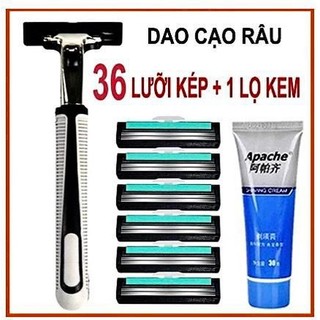 Bộ dao cạo râu 36 lưỡi cho nam tặng kèm 1 tuýp kem