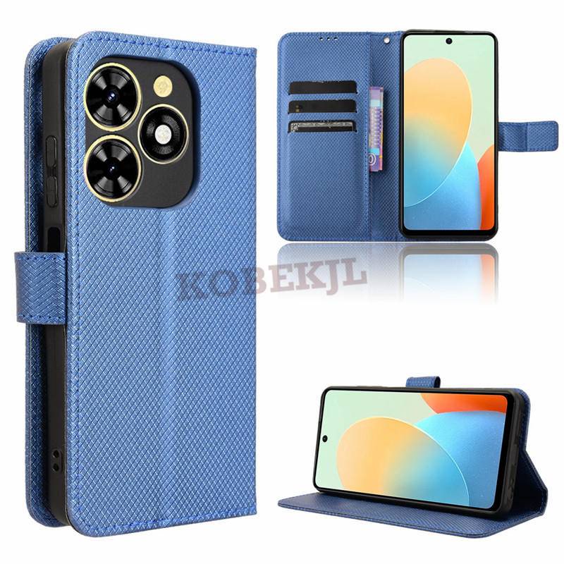 Tecno Spark 20C Ốp Lưng Lật Kim Cương Da PU Ví Khe Cắm Thẻ Vỏ Điện Thoại Cho Tecno Spark 20 20C 10C 