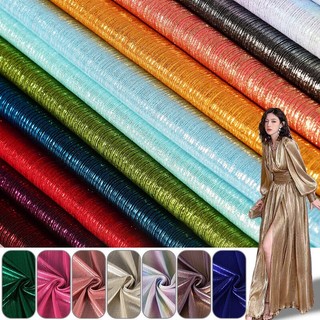 Cuộn vải dệt kim co giãn 1.5m màu bạc lấp lánh trang trí quần áo