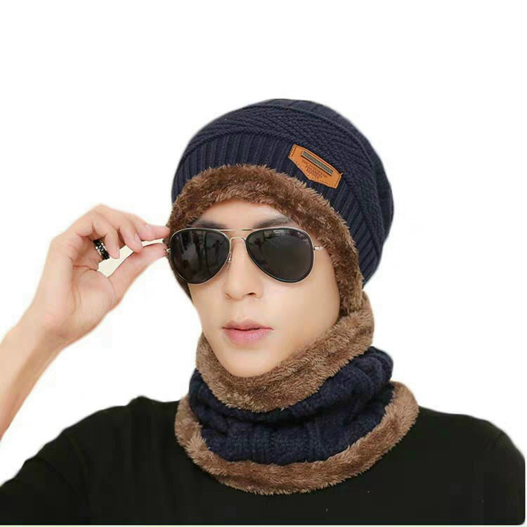 Set Mũ len kèm khăn nam nữ