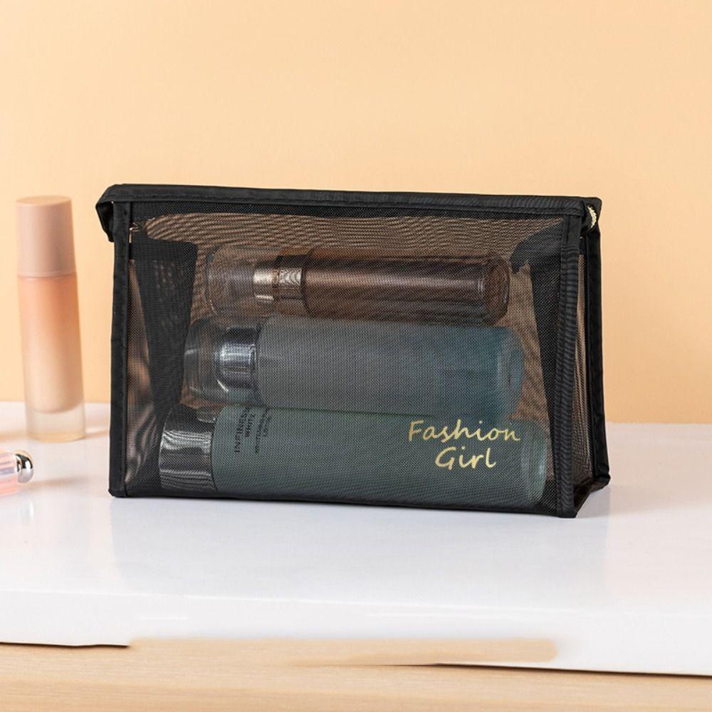 Túi Lưới Hai Lớp Đựng Mỹ Phẩm / Đồ Trang Điểm Mang Đi Du Lịch Tiện Lợi