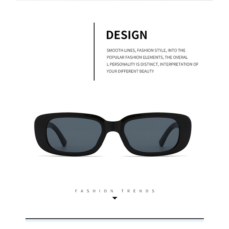 Thời Trang Kính Mát Gọng Vuông Phong Cách retro Cho Nữ Đen