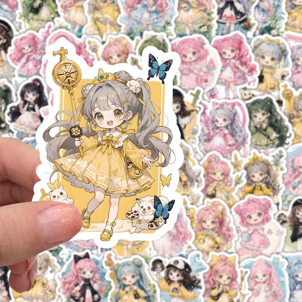 Set 60 Miếng Dán Trang Trí Mũ Bảo Hiểm / Bút Chì Họa Tiết graffiti Dễ Thương