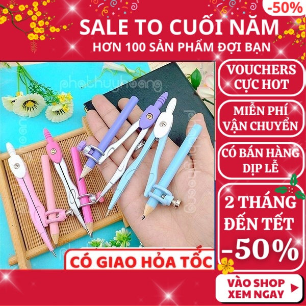 Bộ compa kèm bút chì✅FREESHIP🚛Có video thật🎥Bộ compa kèm bút chì loại tốt giá rẻ 90179 - Phát Huy Hoàng