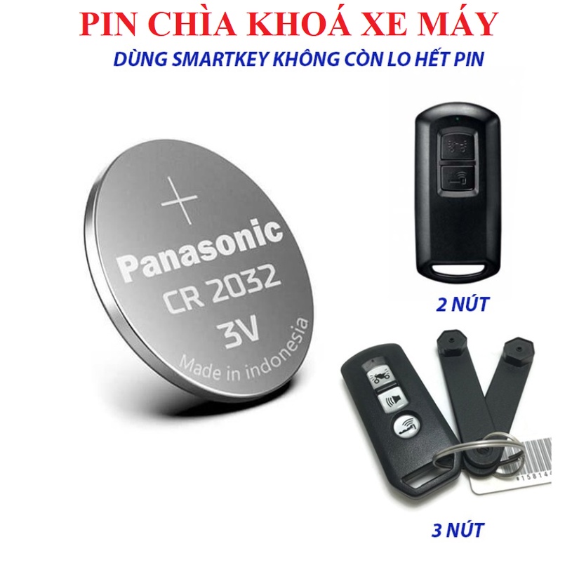 PIN CHÌA KHÓA xe máy ĐIỀU KHIỂN PANASONIC CR2032 SMARTKEY HONDA SH, VISION, LEAD, AB, PCX, VARIO